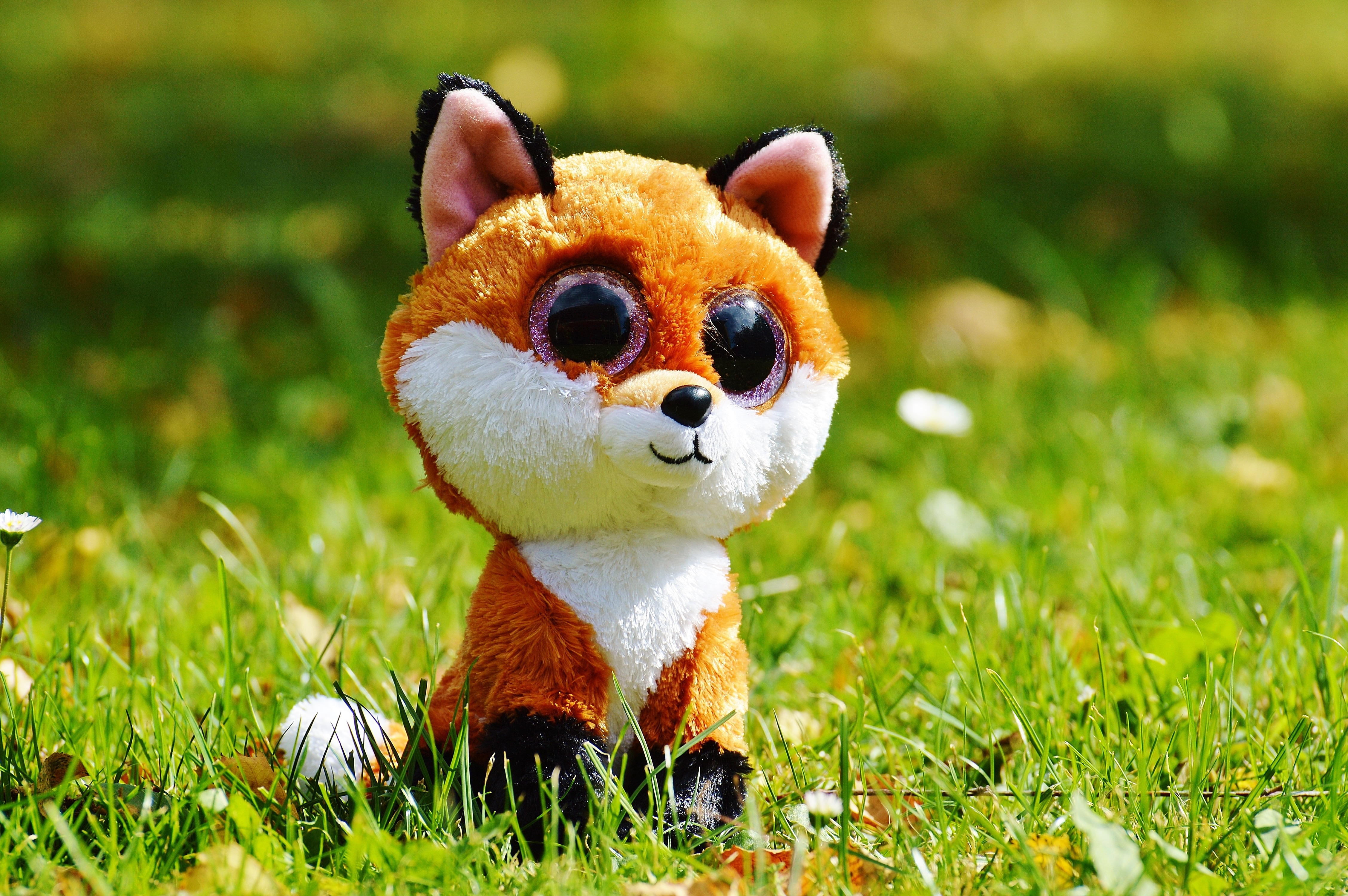 brown and white fox  plush toy