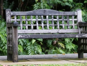 brown wooden patio bench thumbnail