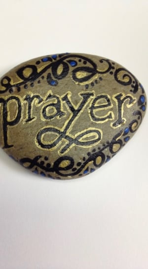 black and beige prayer print stone thumbnail
