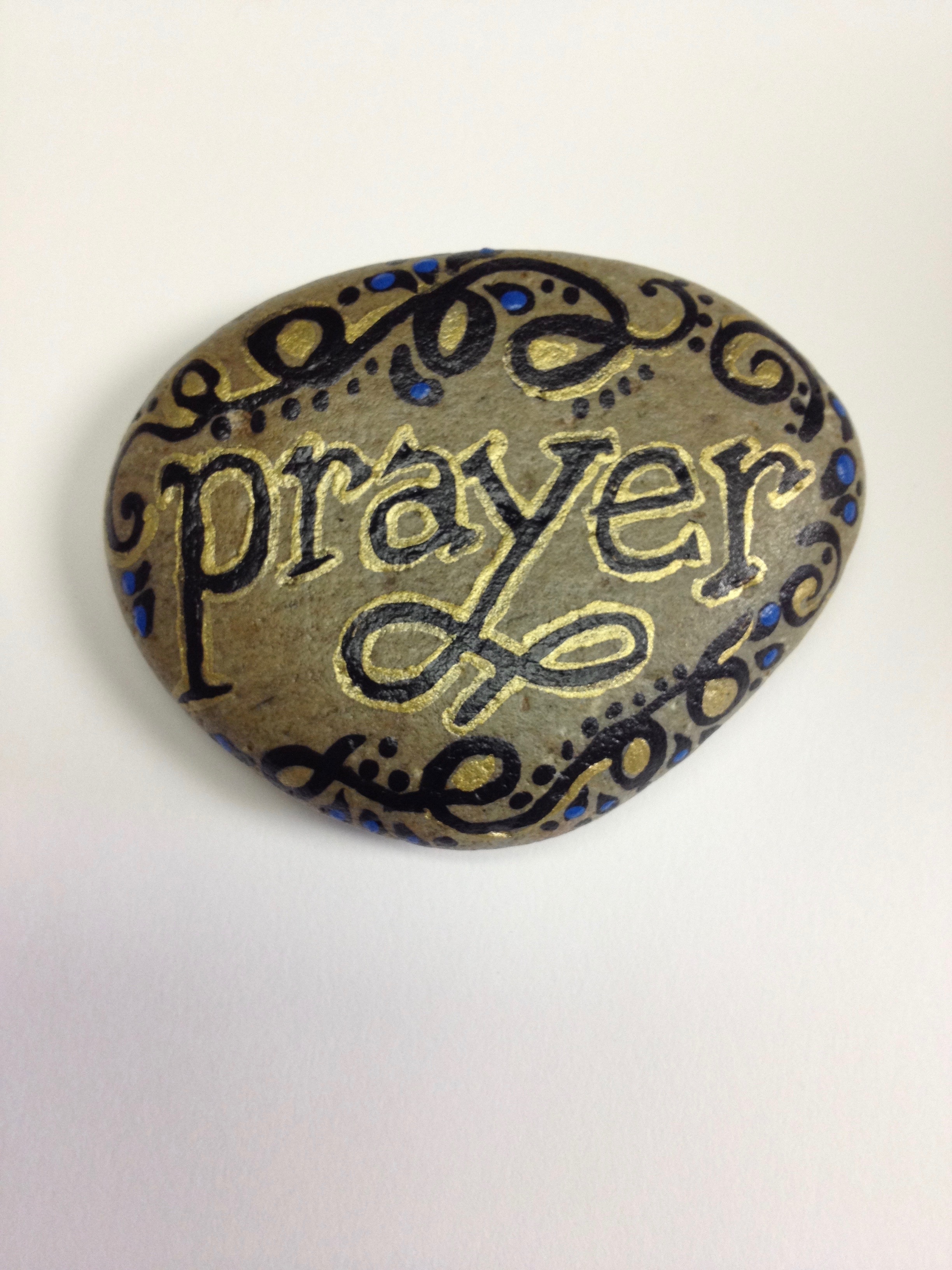 black and beige prayer print stone