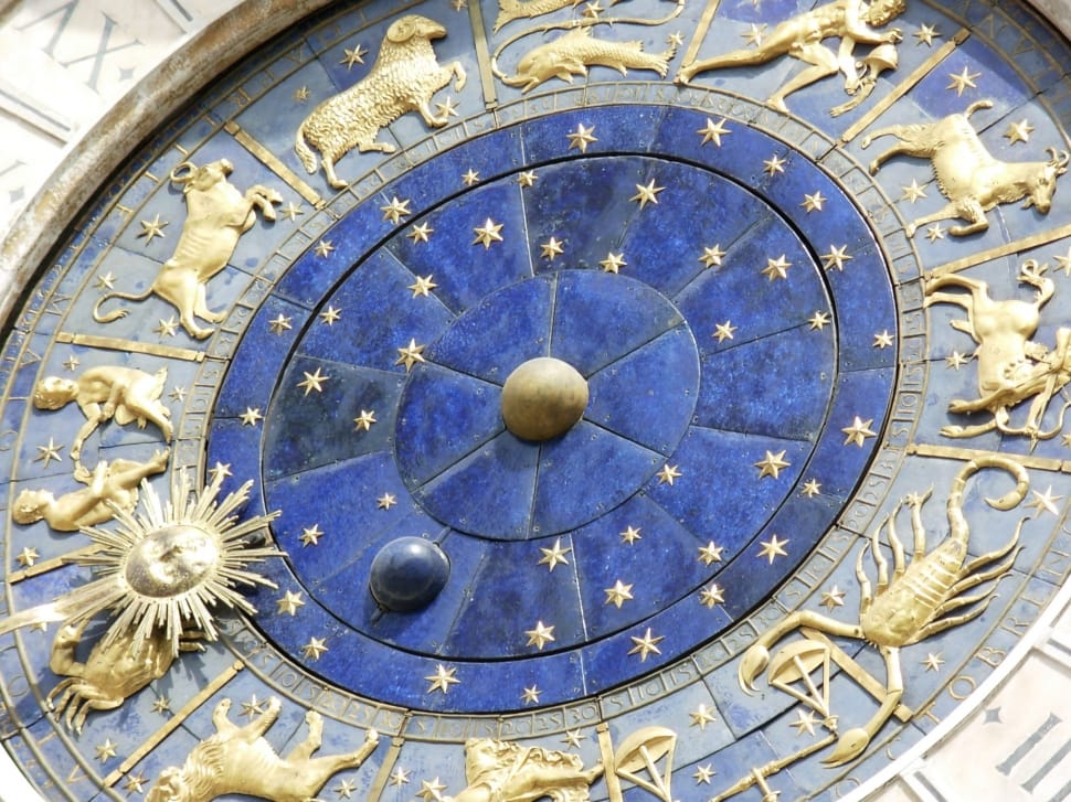 gold blue and white zodiac sign preview