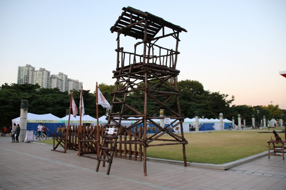 brown wooden lifeguard tower preview