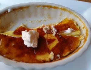 pancake and white ceramic round plate thumbnail