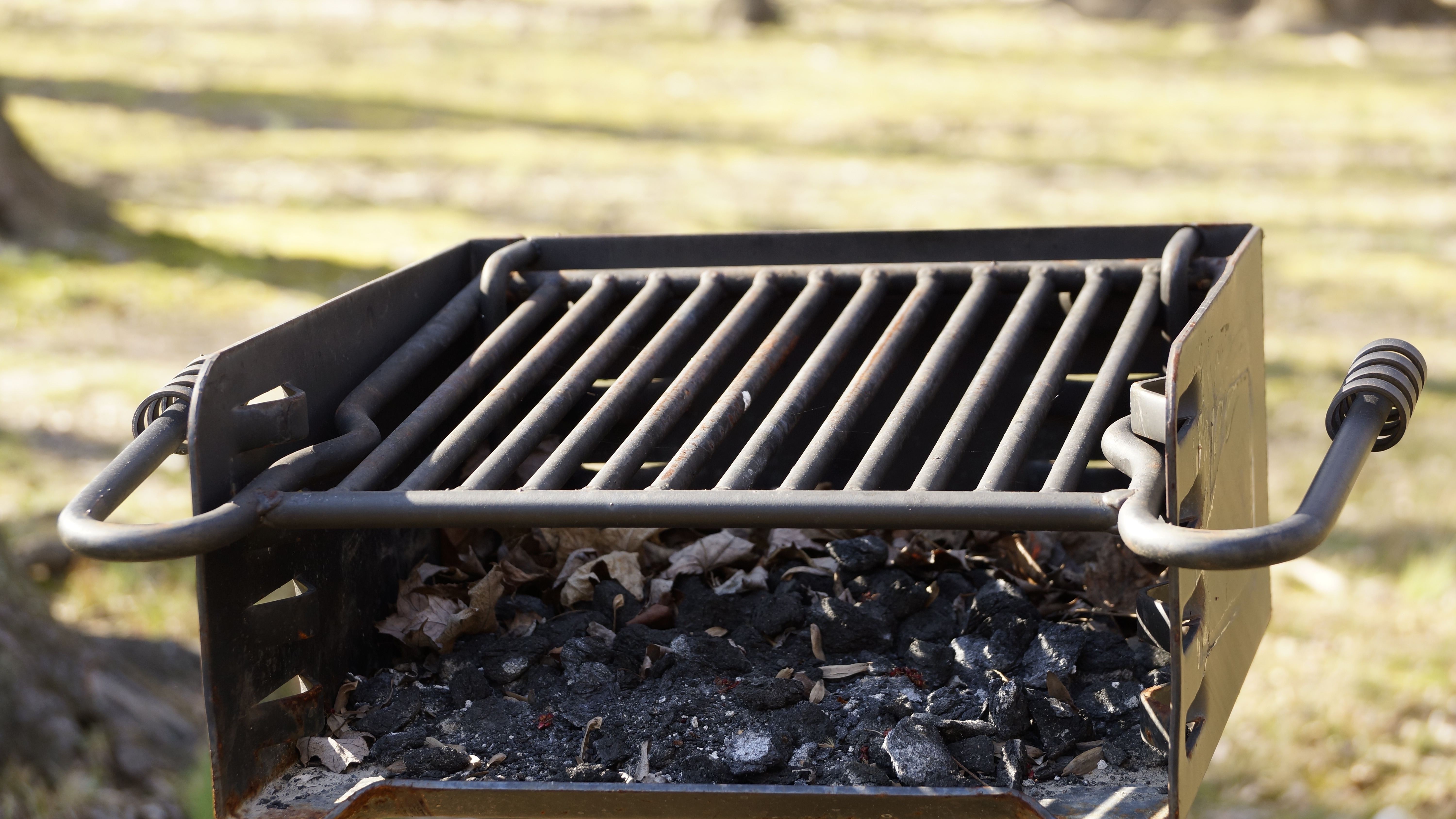 black charcoal grill