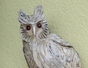 white wooden owl wall decor thumbnail