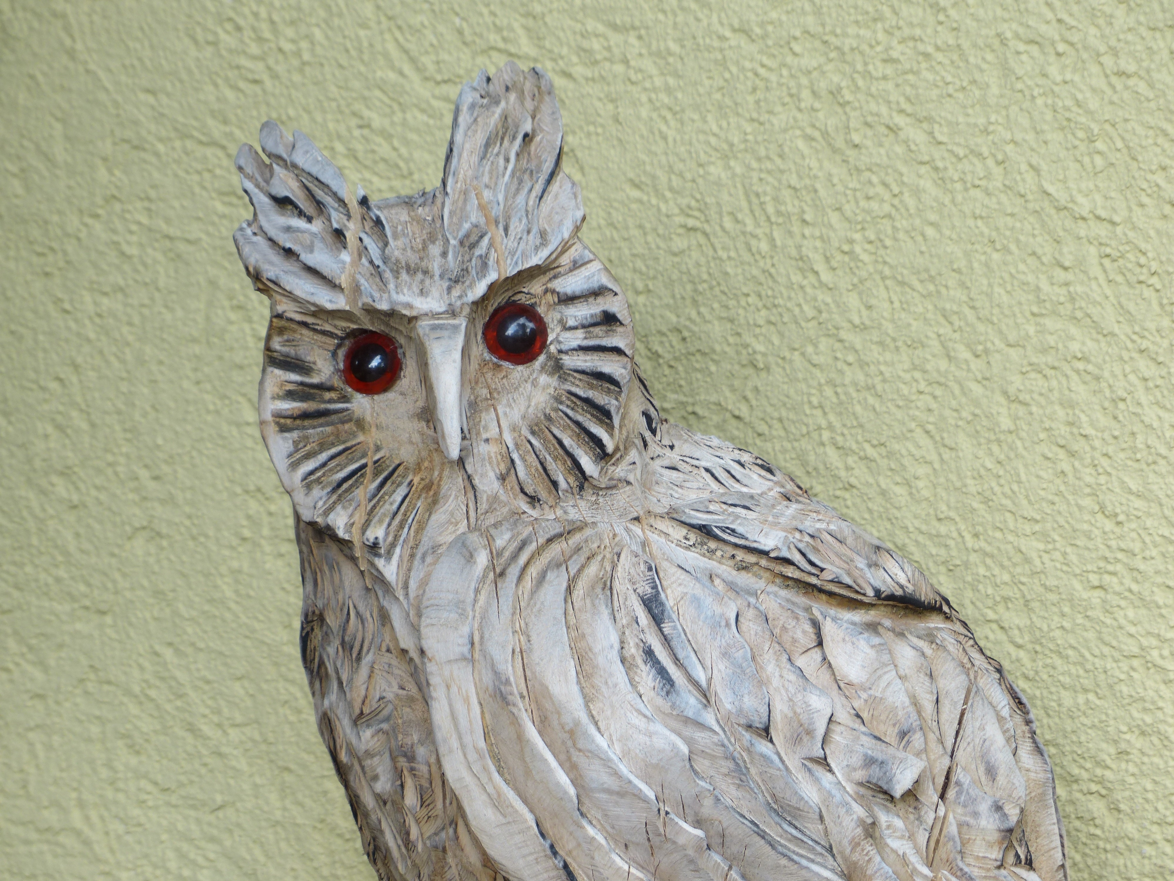 white wooden owl wall decor