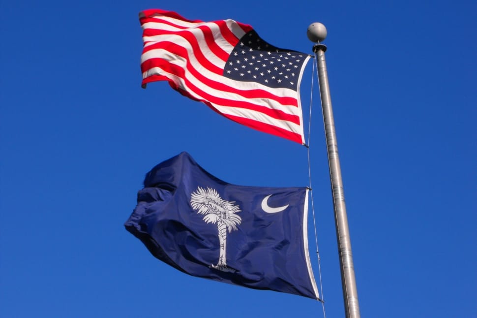 u.s.a. flag and blue white half moon and tree print flag preview