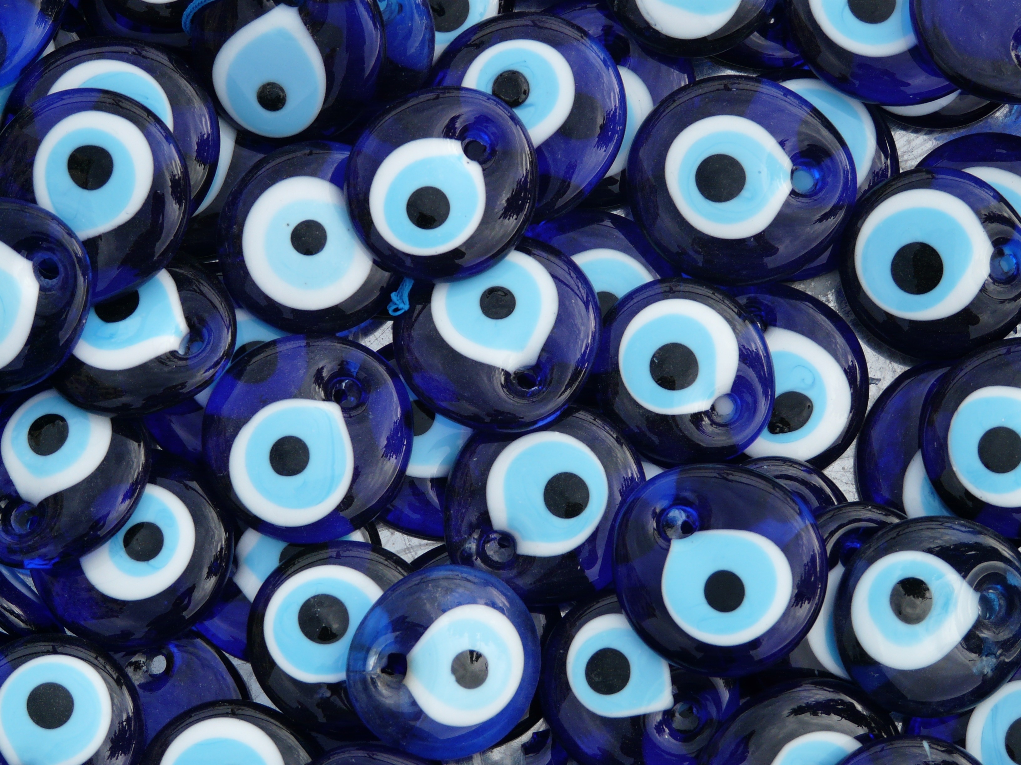 blue black and white devil eye accessories