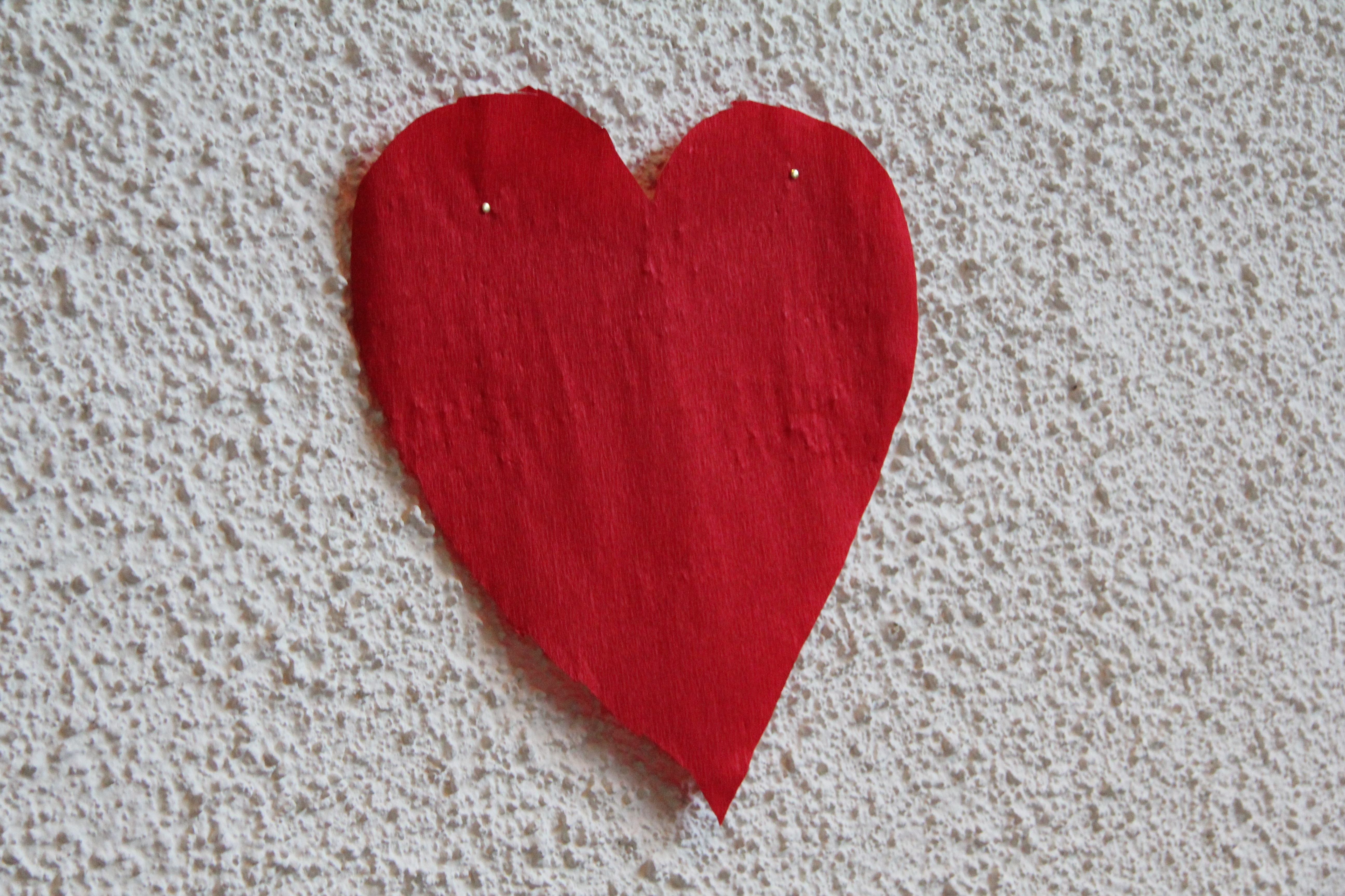 red heart shaped cutout