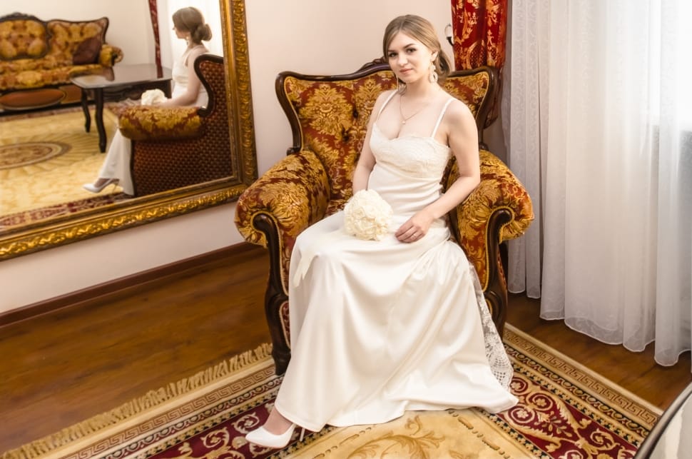 women's white wedding dress preview