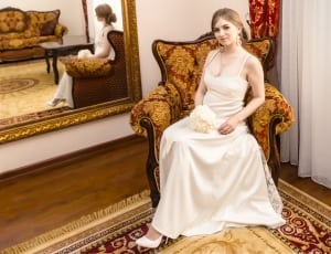 women's white wedding dress thumbnail