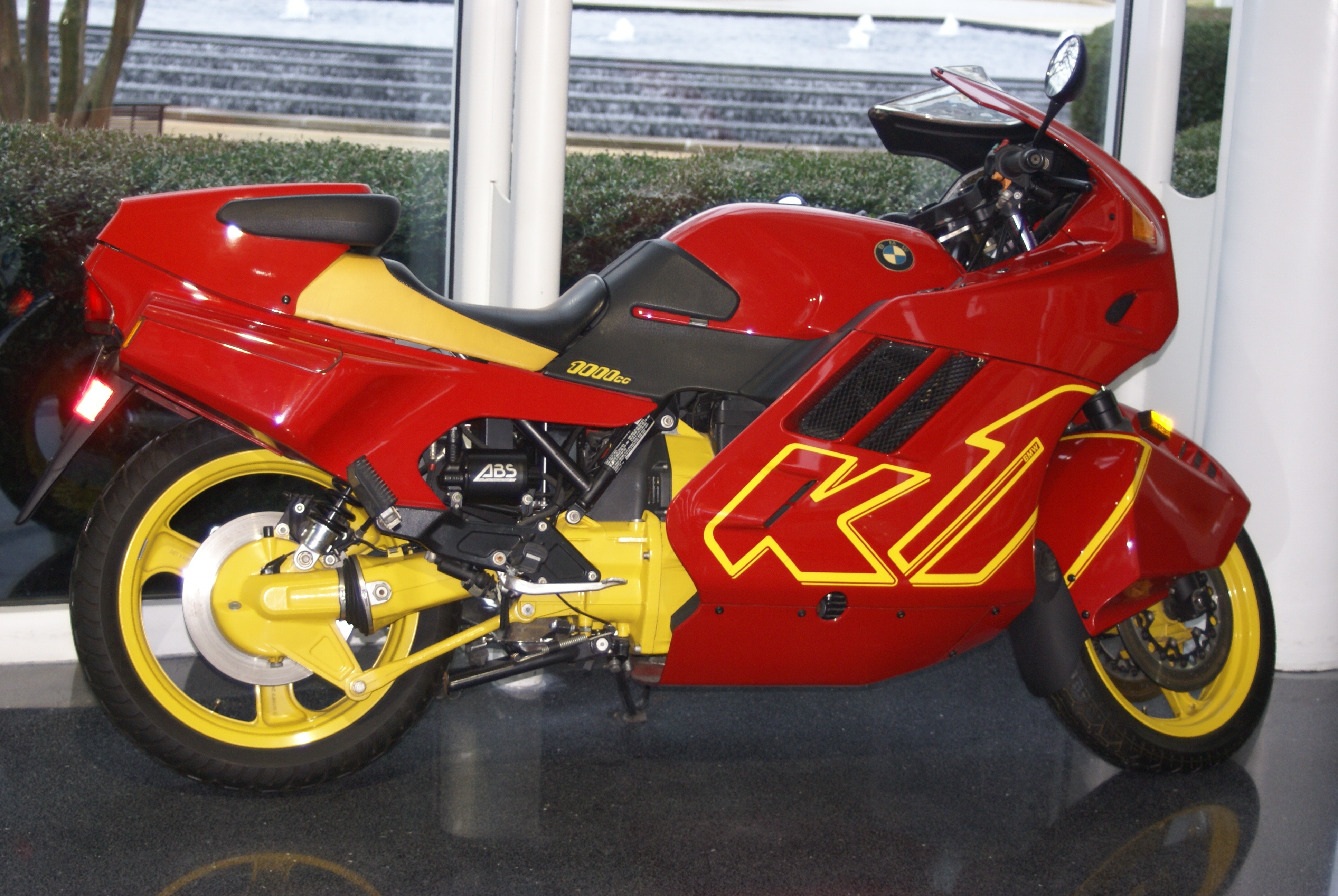 red and yellow sports bike