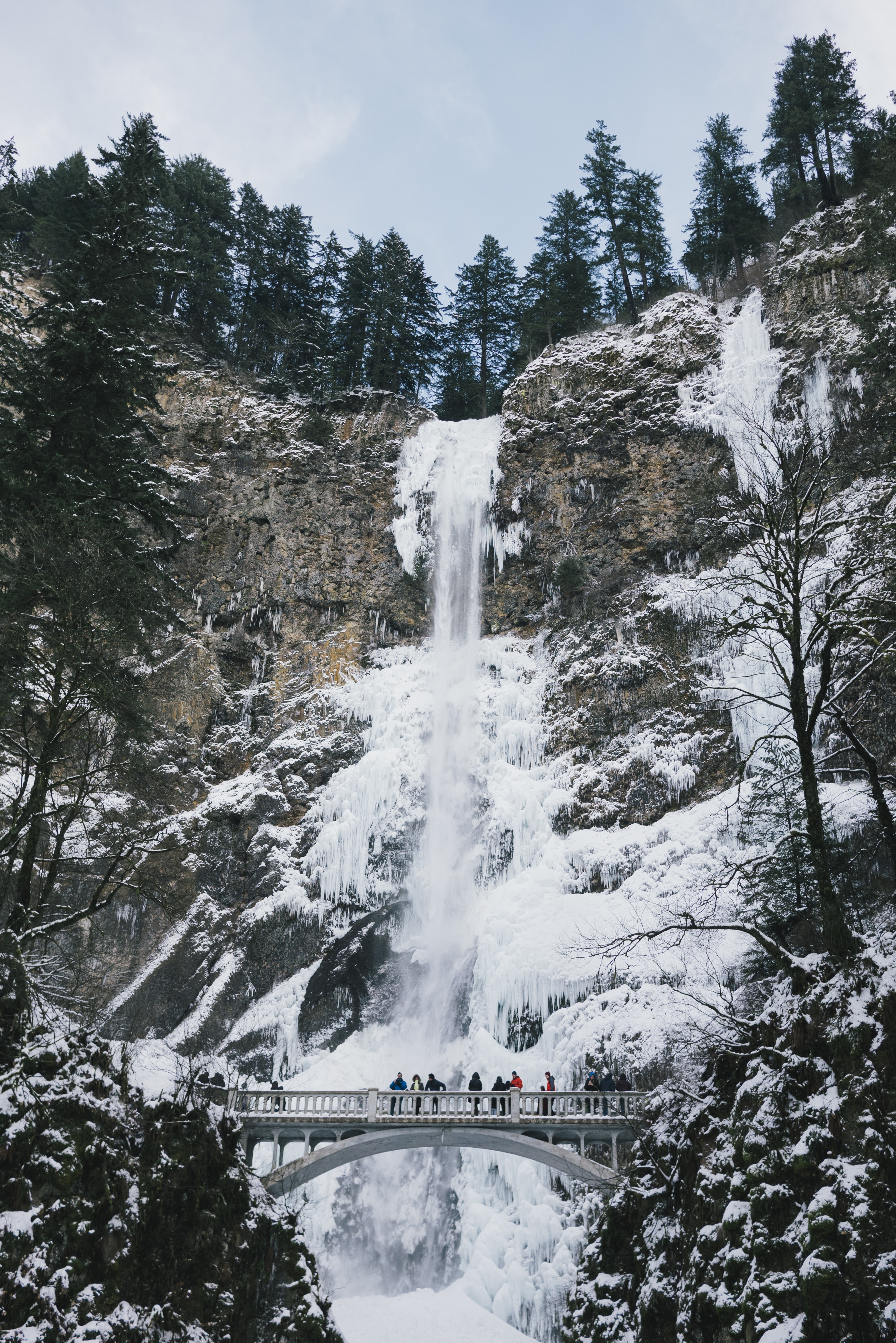 photo of frozen waterfalls