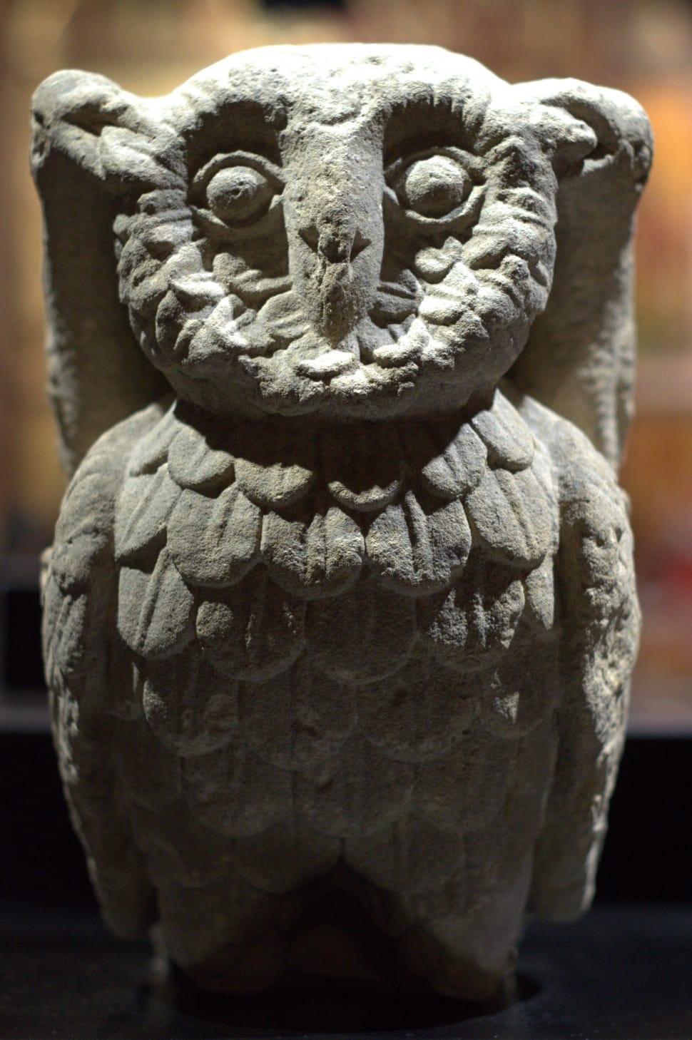 gray concrete owl figurine preview
