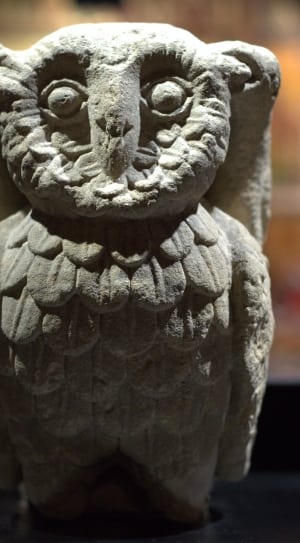 gray concrete owl figurine thumbnail