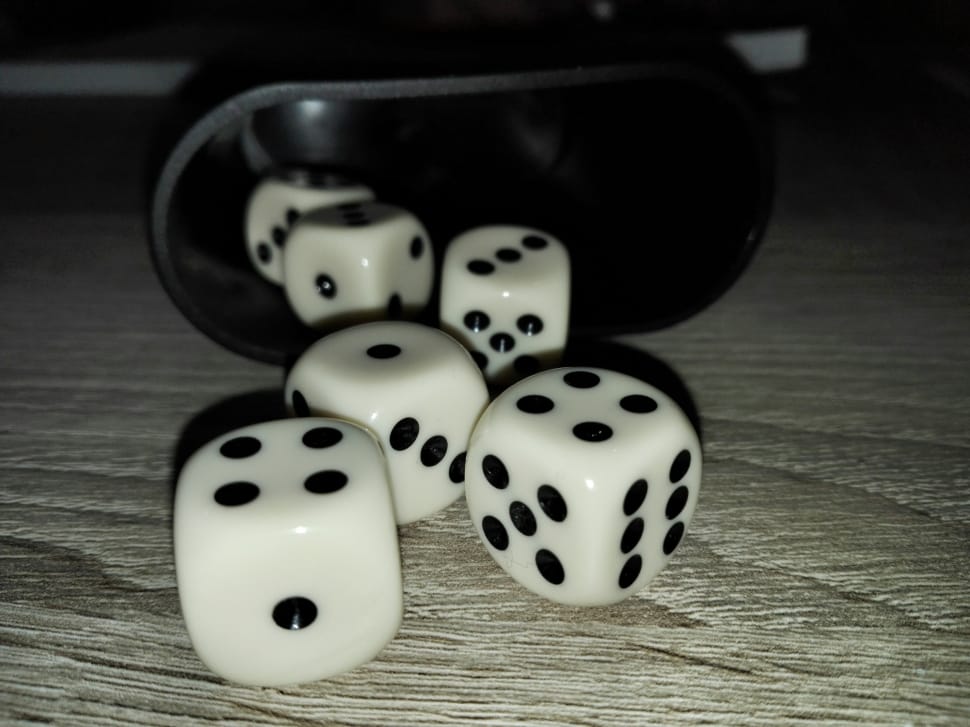 6 white and black dices preview