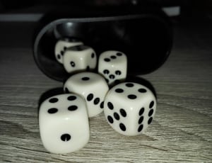 6 white and black dices thumbnail
