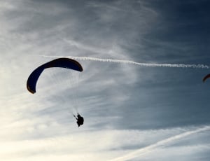 aerial photography of sky diving thumbnail