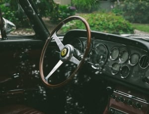 black and gray steering wheel thumbnail