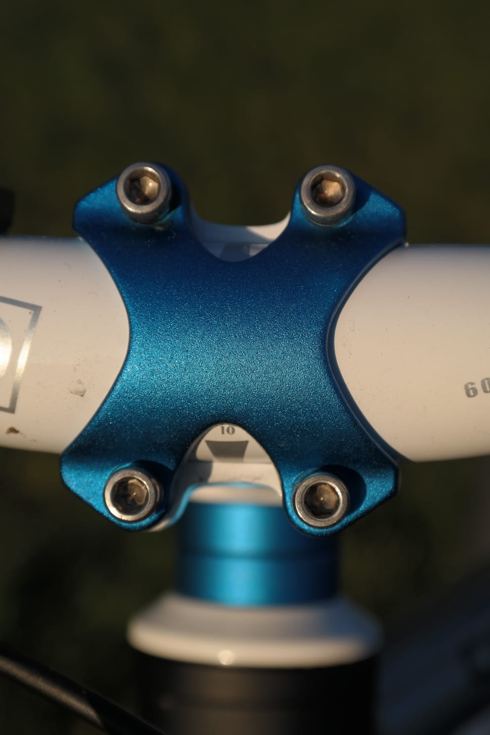 blue and white bicycle handle bar preview