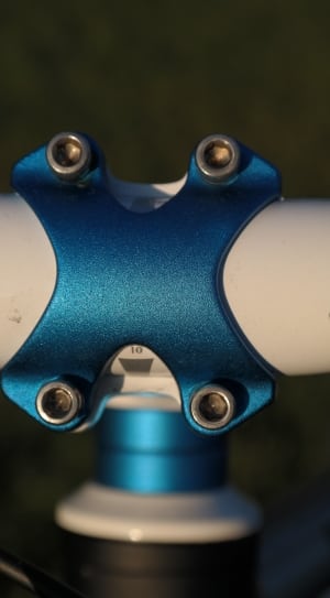 blue and white bicycle handle bar thumbnail
