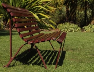 brown metal base outdoor bench thumbnail