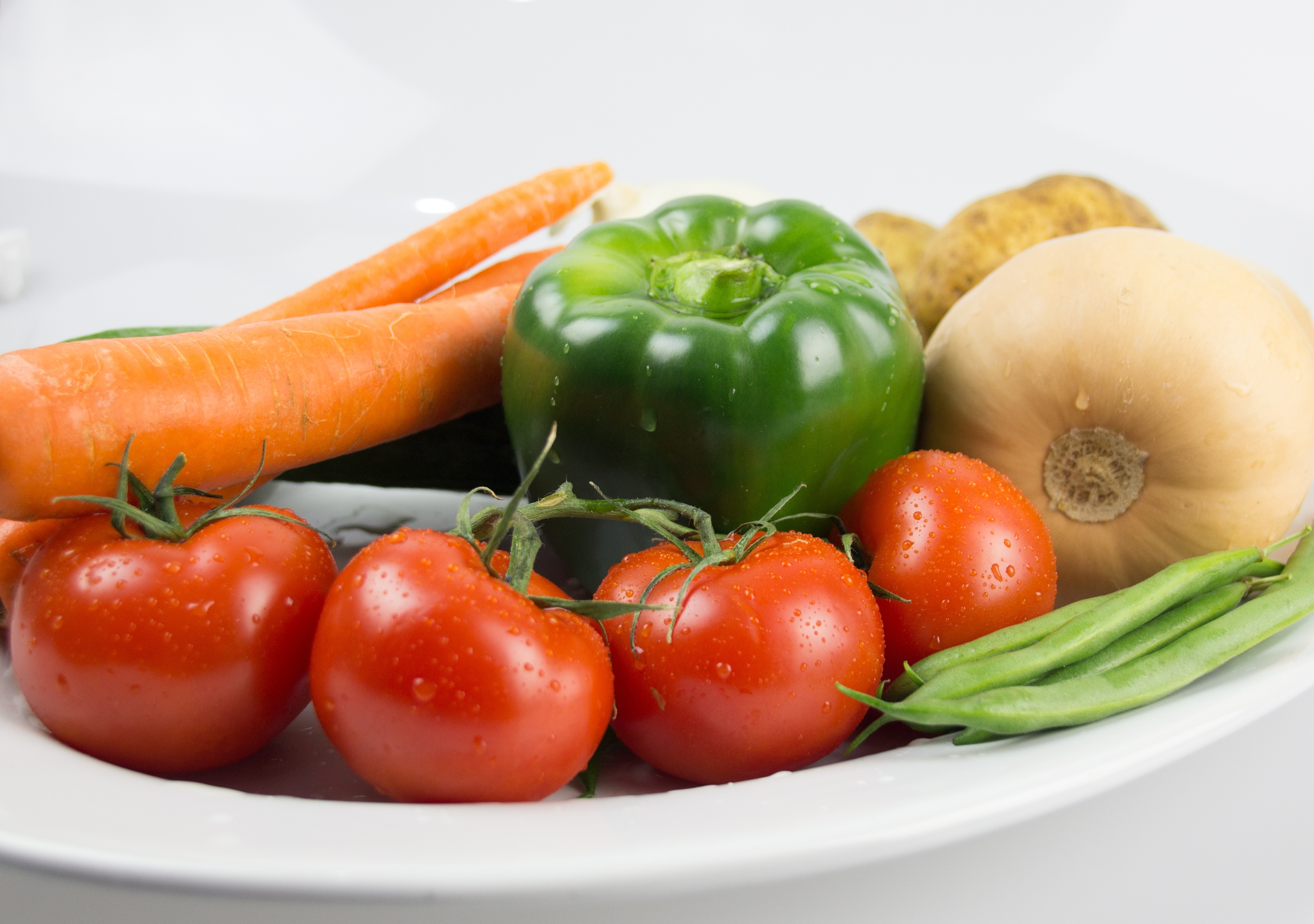 bundle of vegetables on tray
