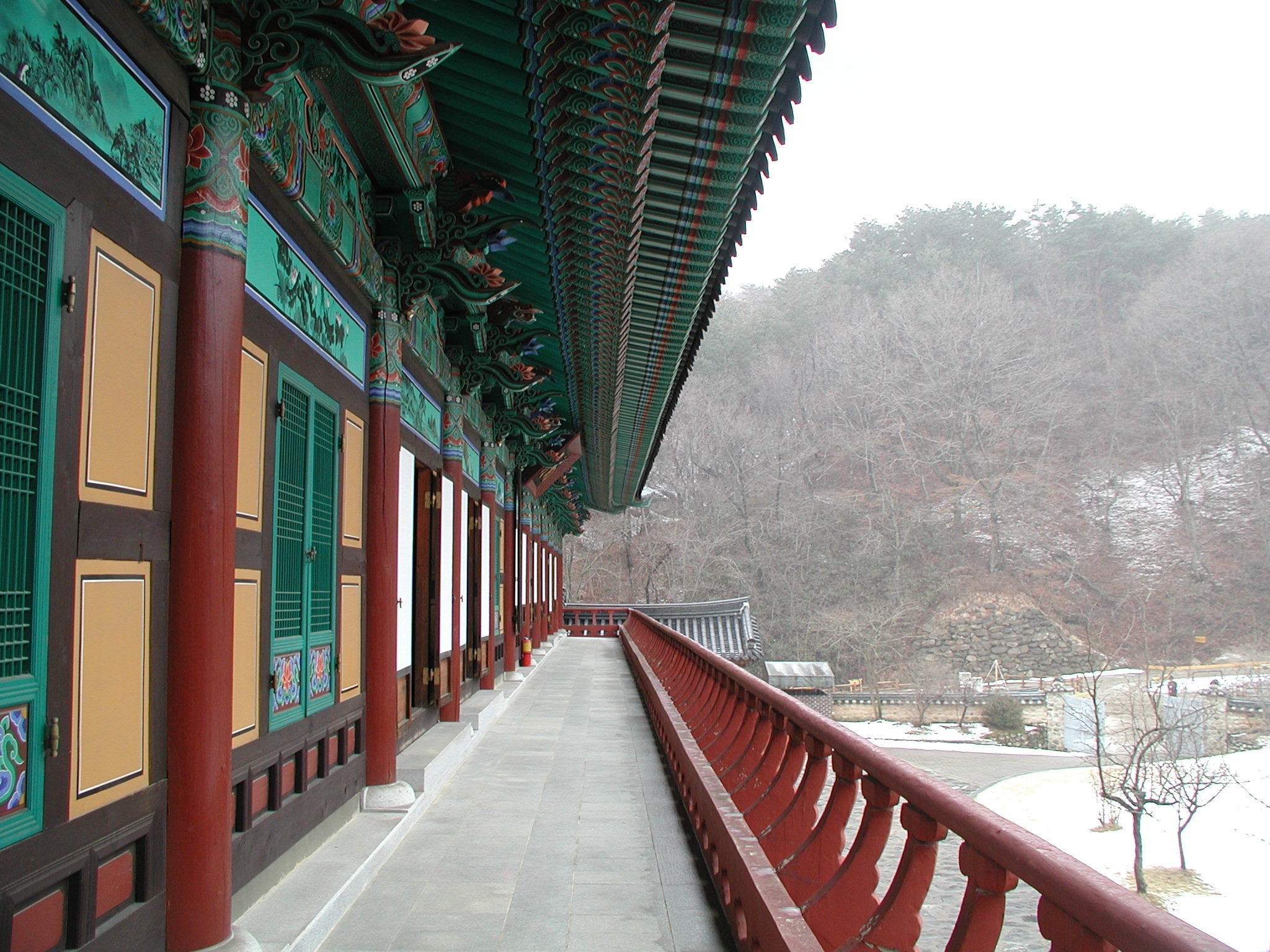 red and green wooden temple