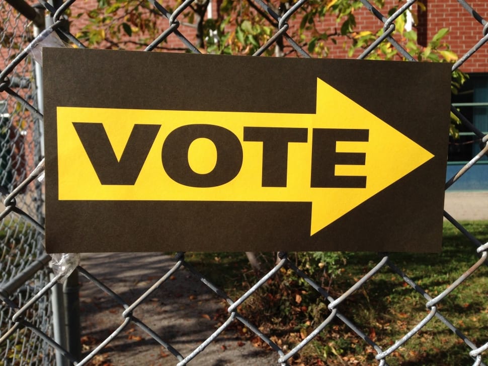 black and yellow vote signage preview