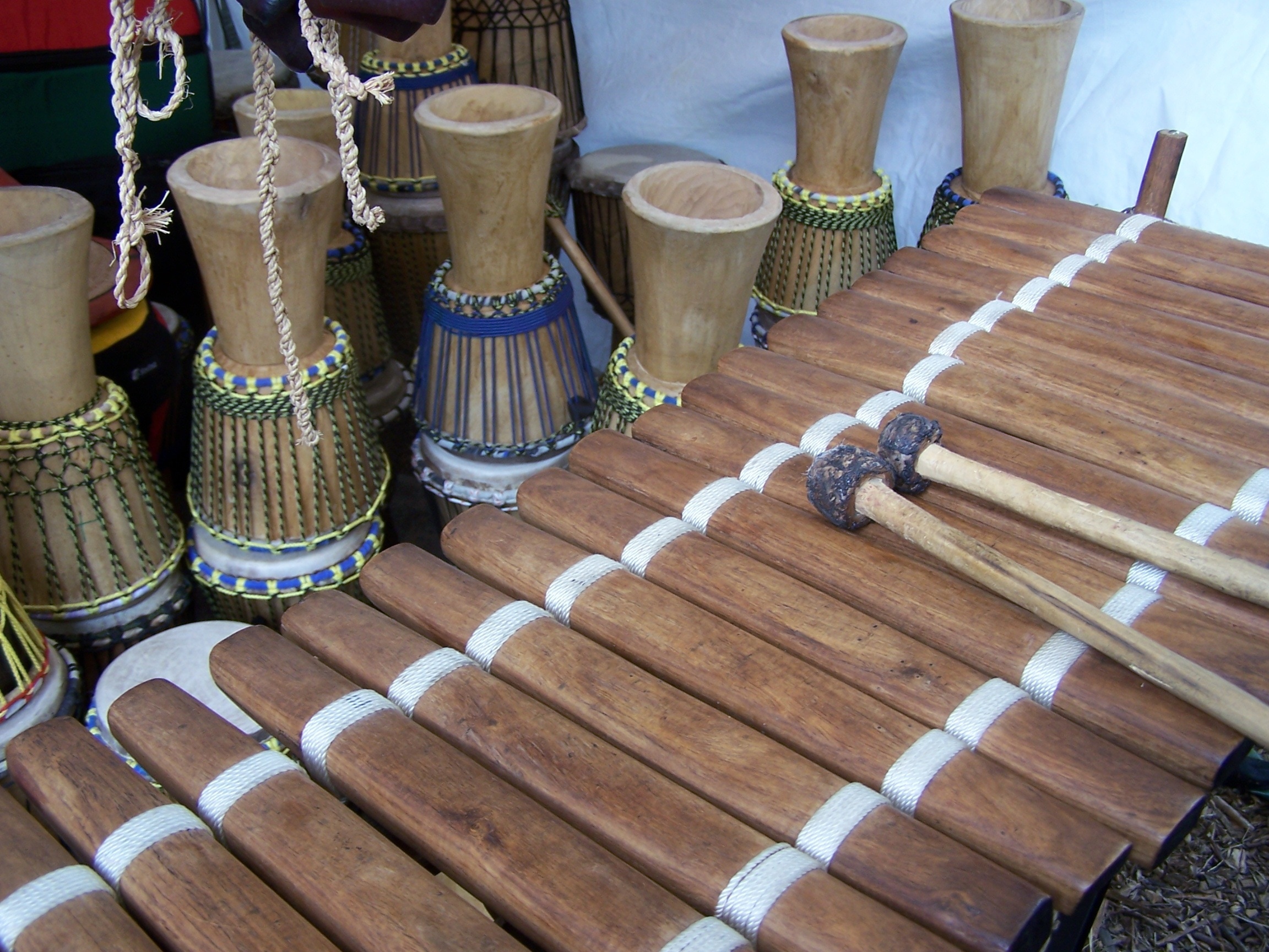 brown wooden musical instrument lot