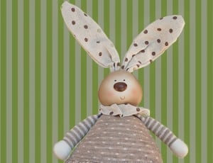 white and brown rabbit plush toy thumbnail