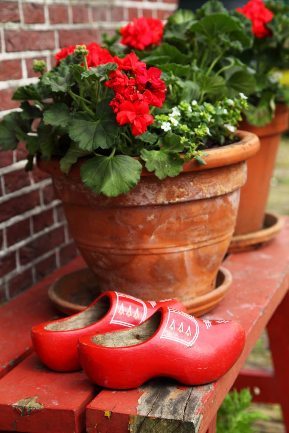 red wooden shoes preview