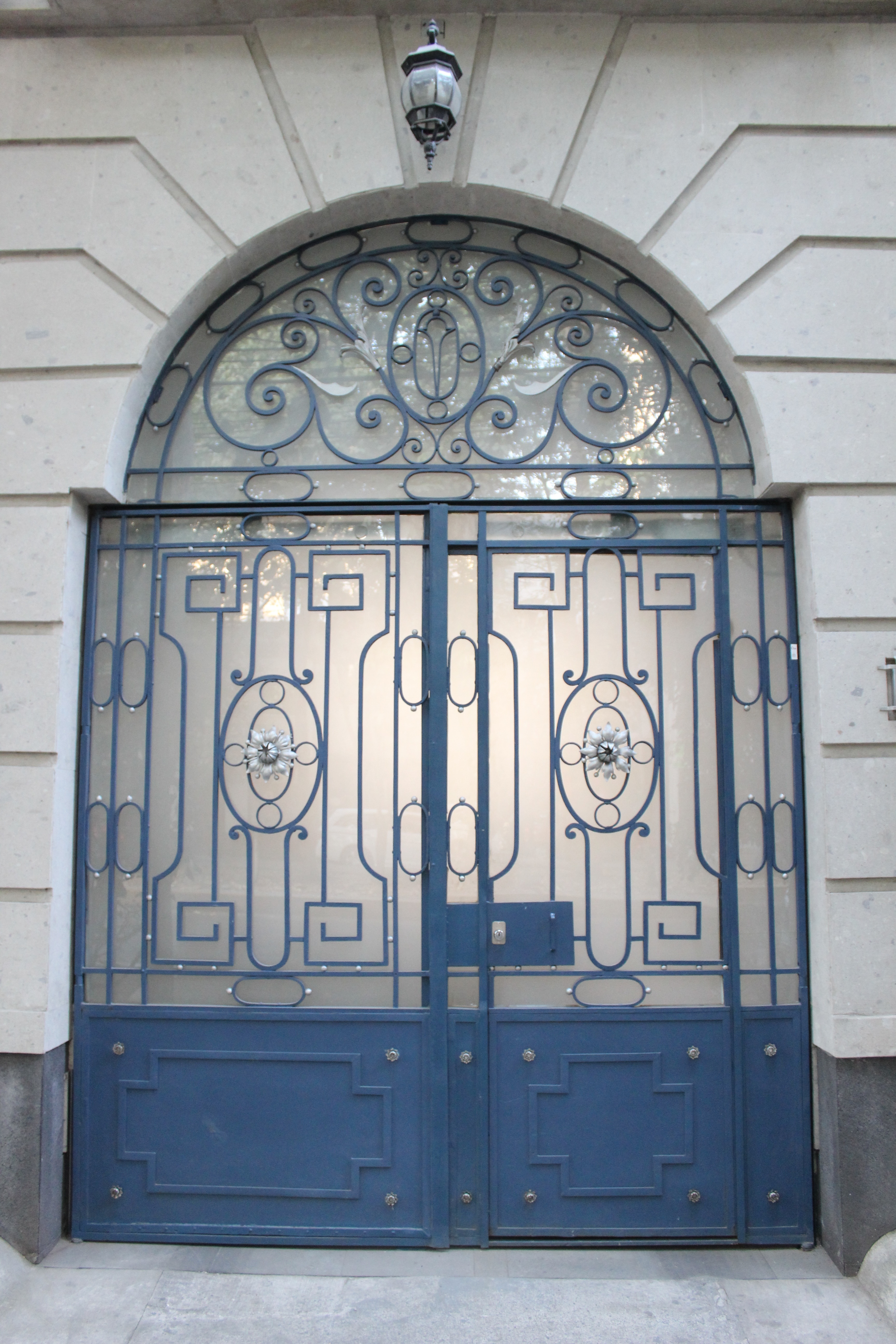 blue metal wrought gate