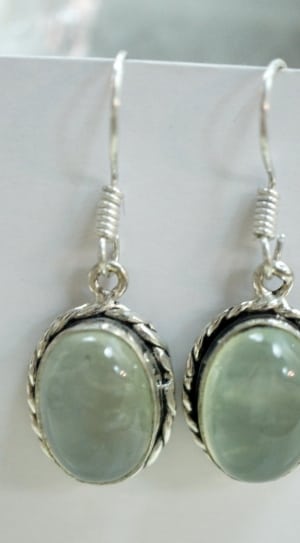 silver framed hook earrings thumbnail