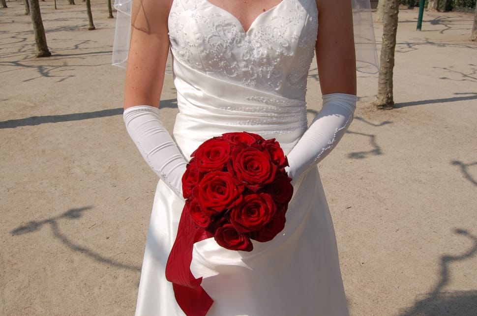 women's white floral sweetheart neckline wedding dress preview