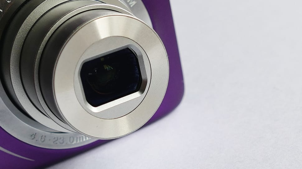 gray and purple point and shoot camera preview