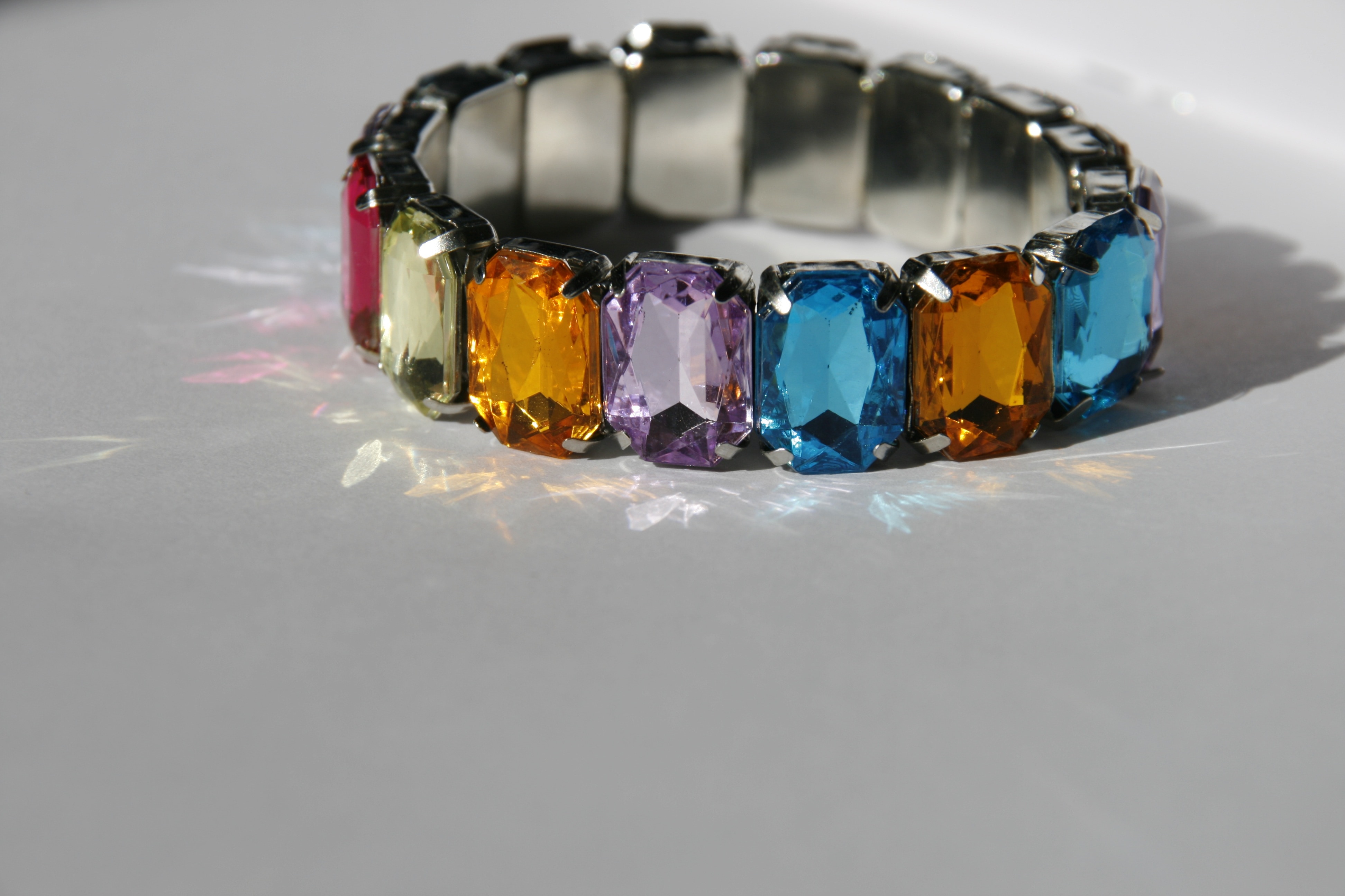amethyst,sapphire and citrine diamond magnetic bracelet