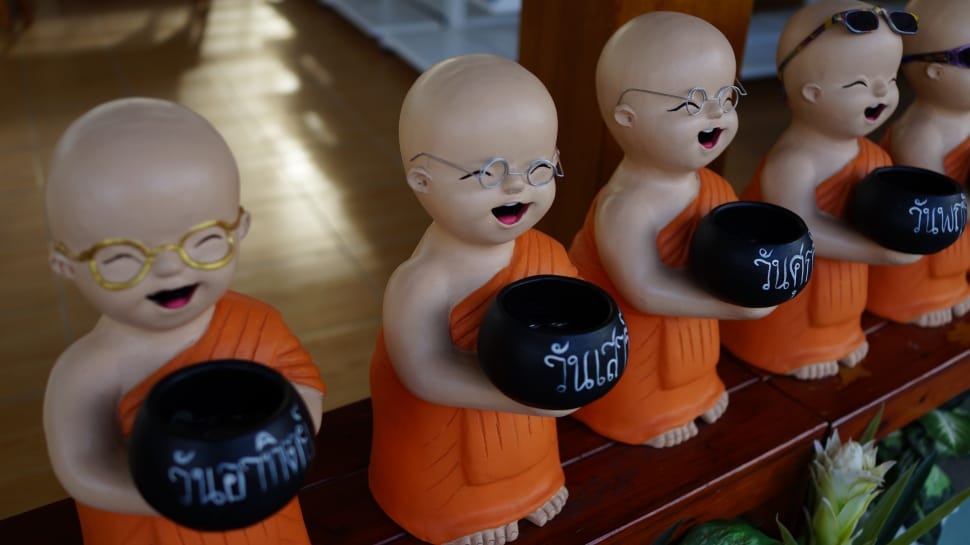 ceramic monks figurine preview