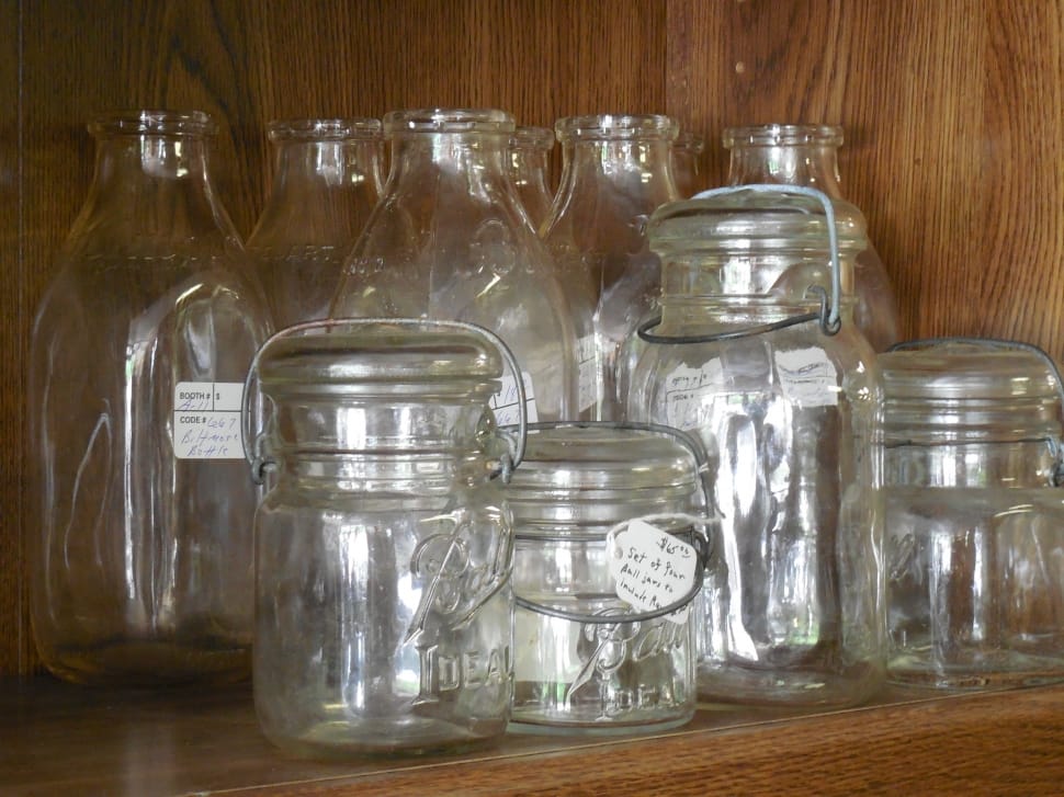 assorted clear glass jars preview