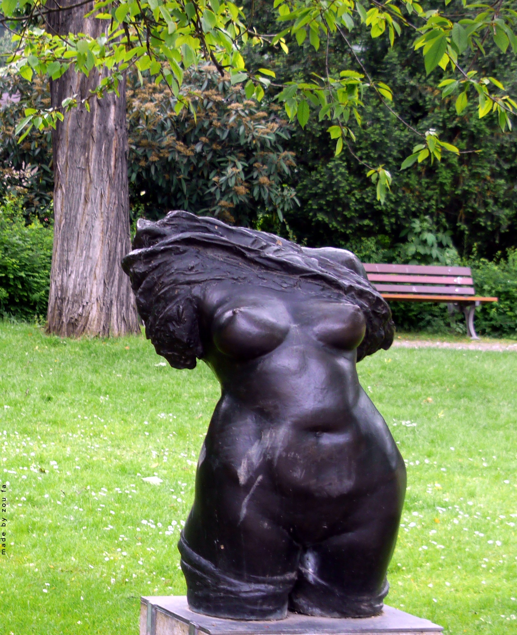 woman's black ceramic nude figurine