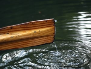 brown wooden boat paddle thumbnail