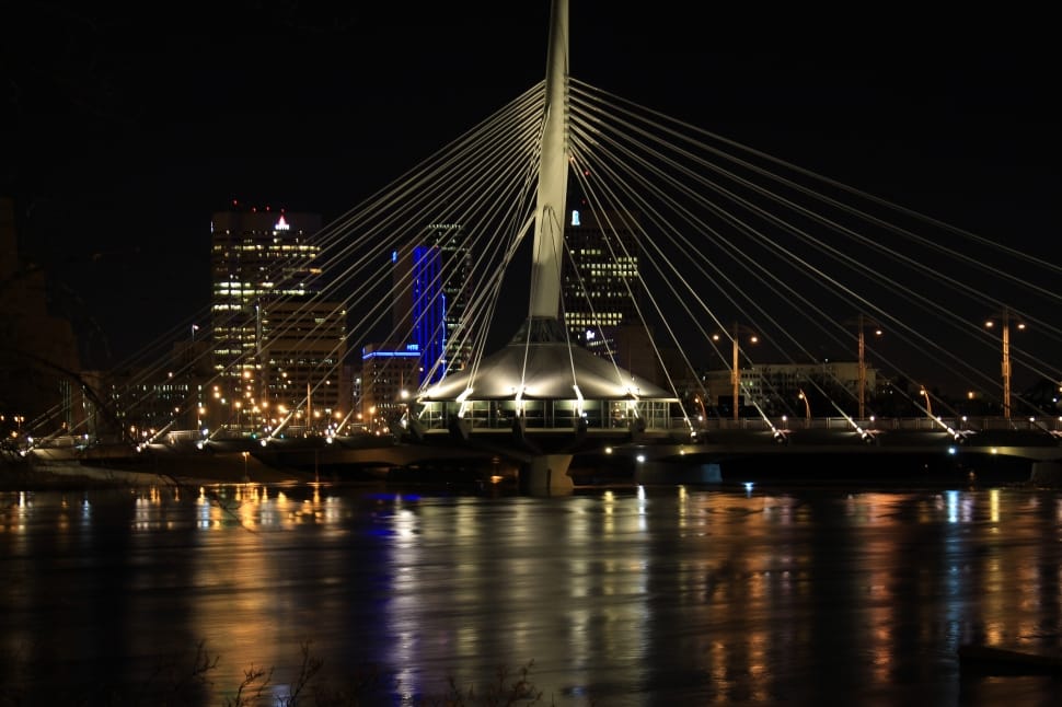 Bridge, Night, Water, Landmark, City, night, illuminated preview