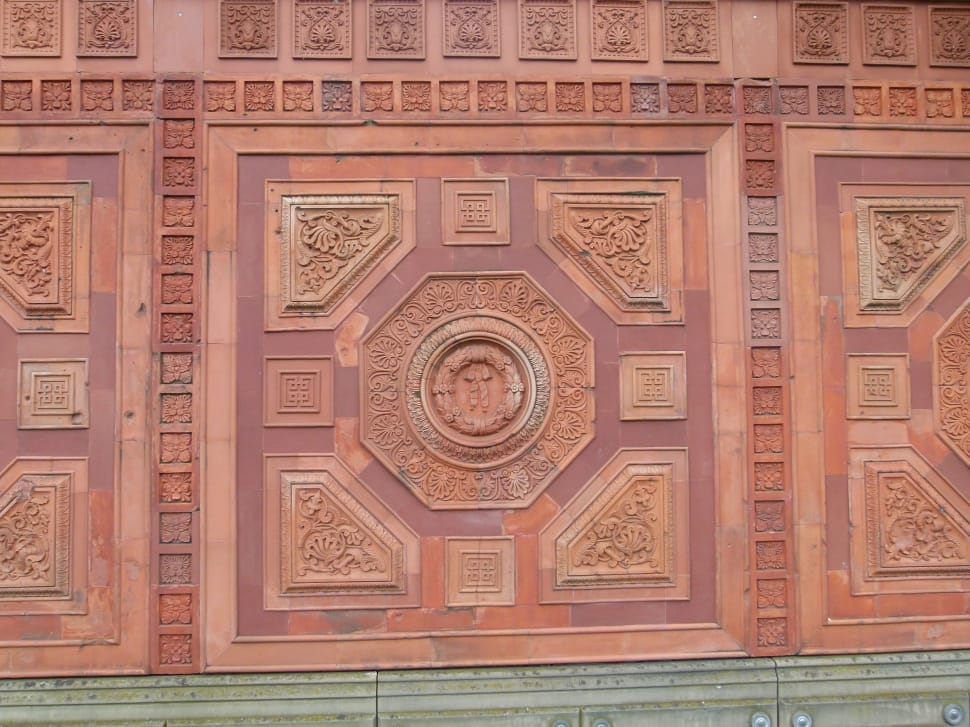brown and purple wall carving preview