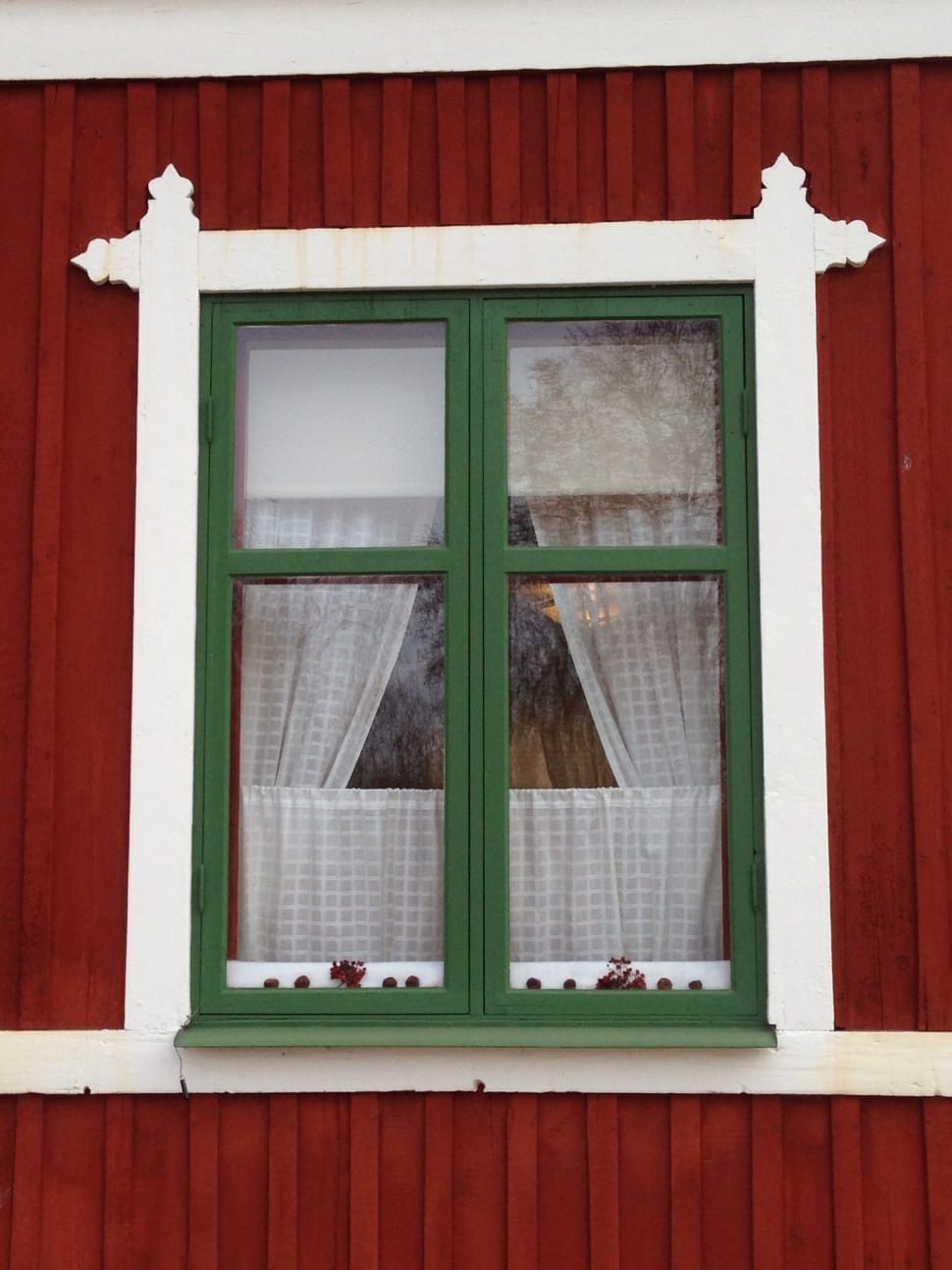 green wooden frame glass window preview