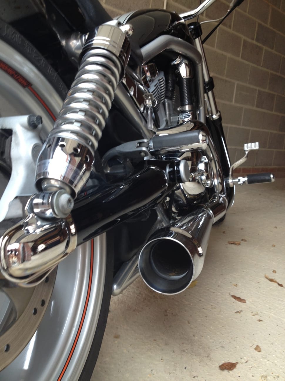 stainless steel and black motorcycle preview