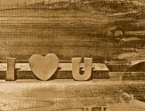 brown wooden i love you table decor thumbnail