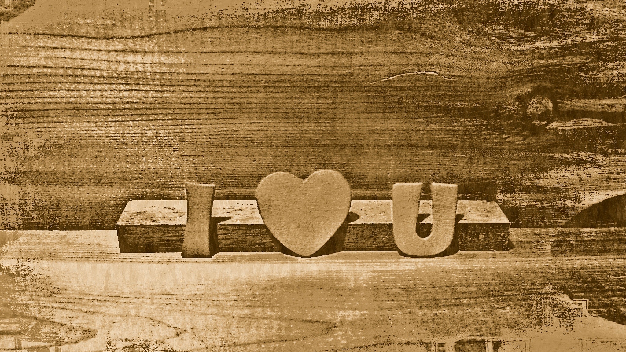 brown wooden i love you table decor