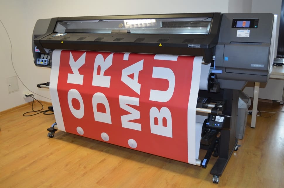 black and grey tarpaulin printer preview