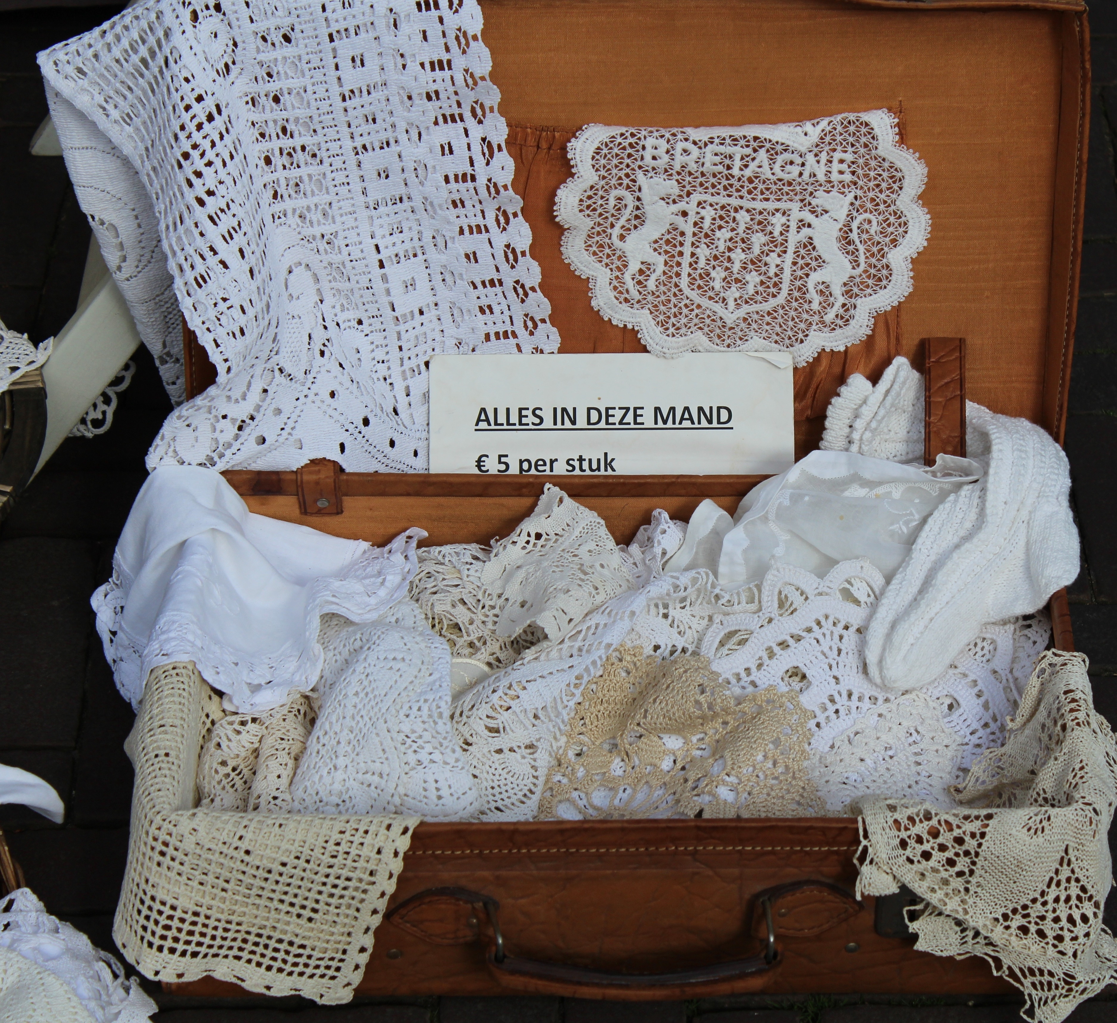 white and brown textiles lot