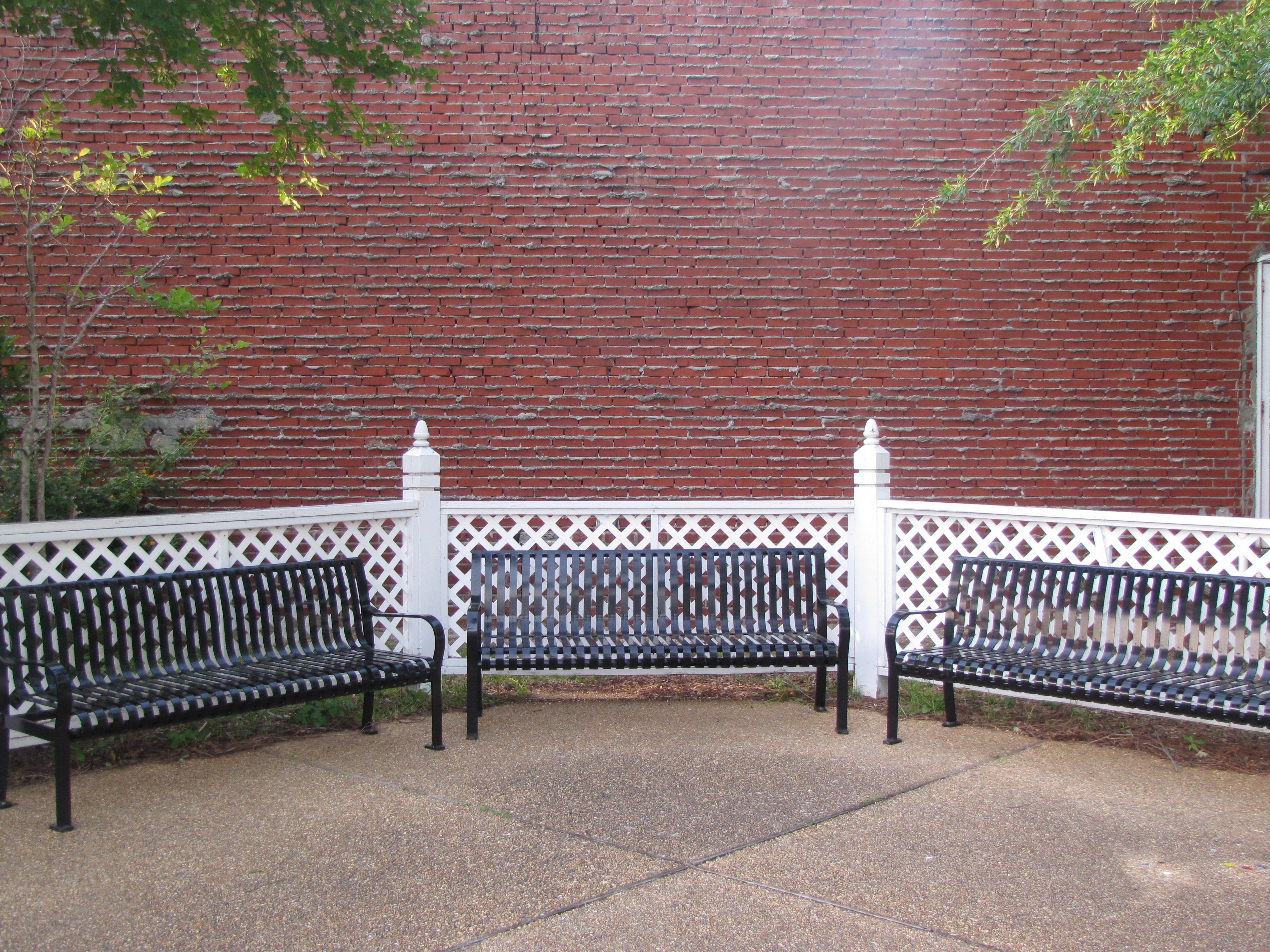 3 metal bench